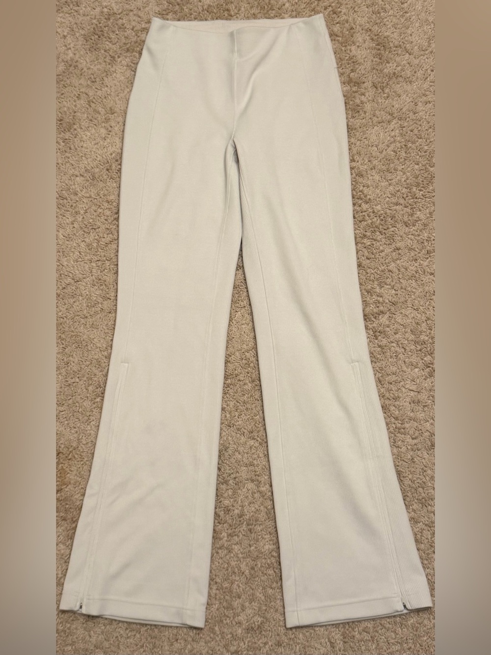lululemon athletica Cream Flare Leggings with Ankle Zips